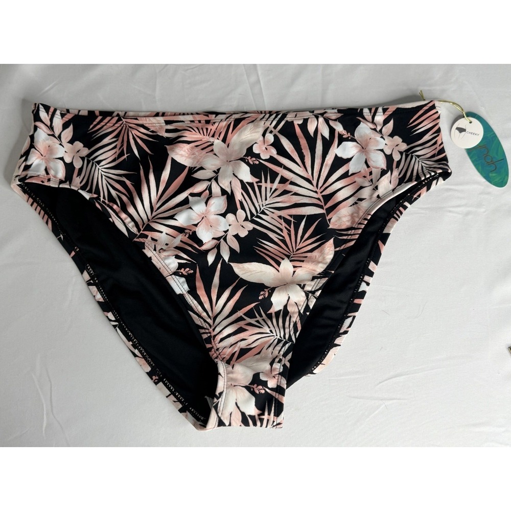 Mynah High Waisted Floral Bikini Swim Bottoms High Cut Cheeky Size XL XLarge NWT